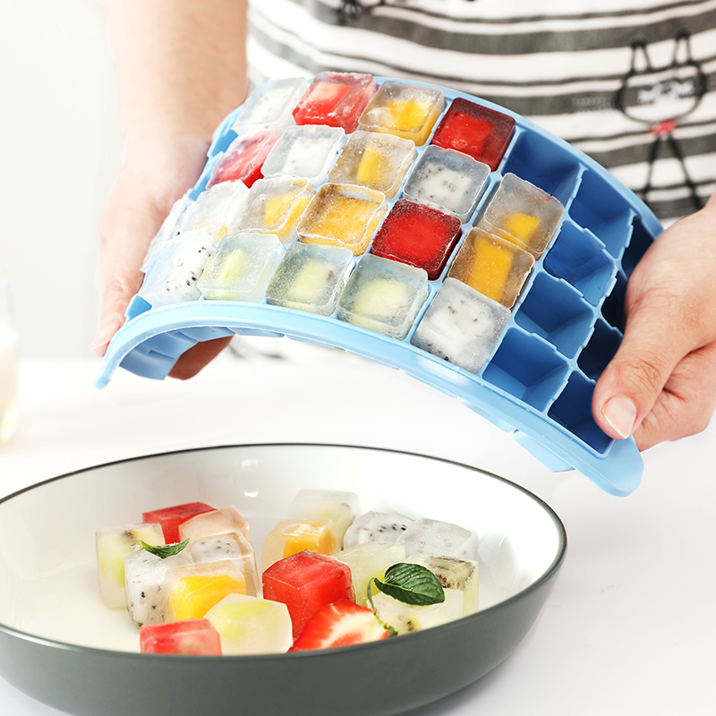 Hộp đá đặt để làm đá tự chế lớn băng lưới khuôn băng đá hộp băng đông lạnh khuôn nhà với nắp mô hình hộp đá - Tự làm khuôn nướng khuôn bánh trung thu