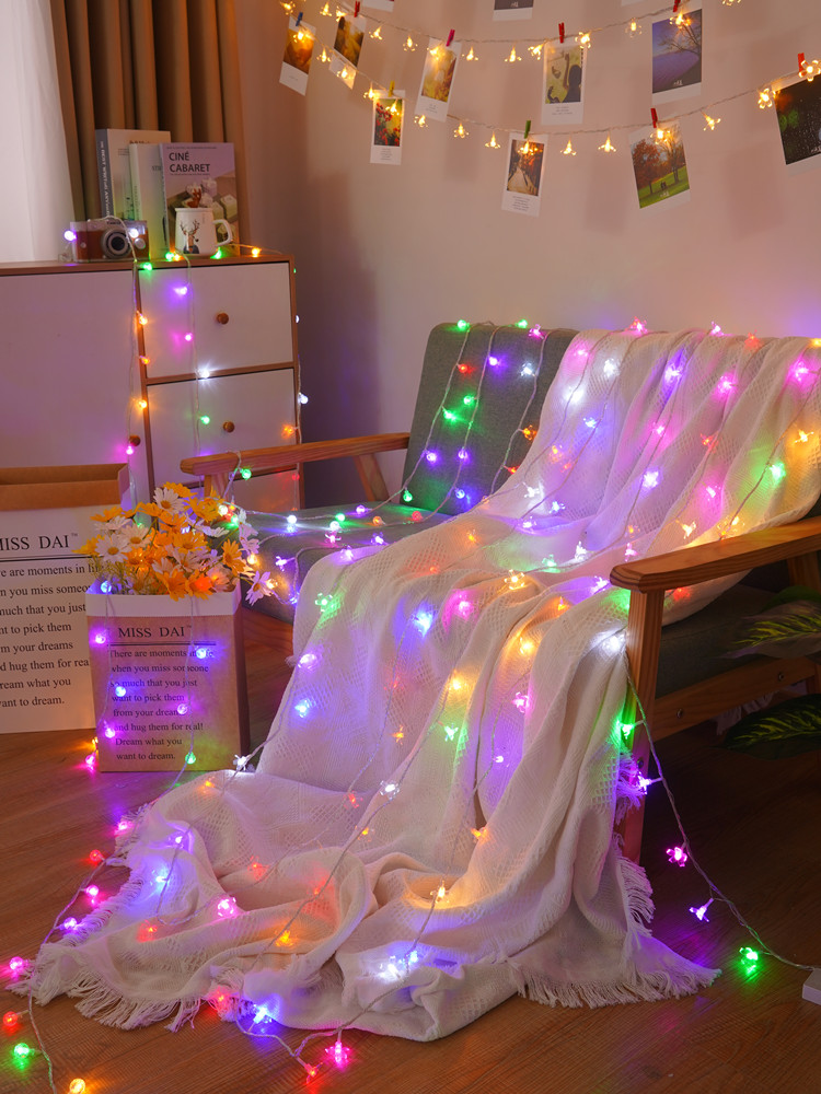 Solar Outdoor Lights LED Cherry Blossom Color Lights String Lights Full of Star Decorative Lights Indoor Balcony Shop Windows store Placement