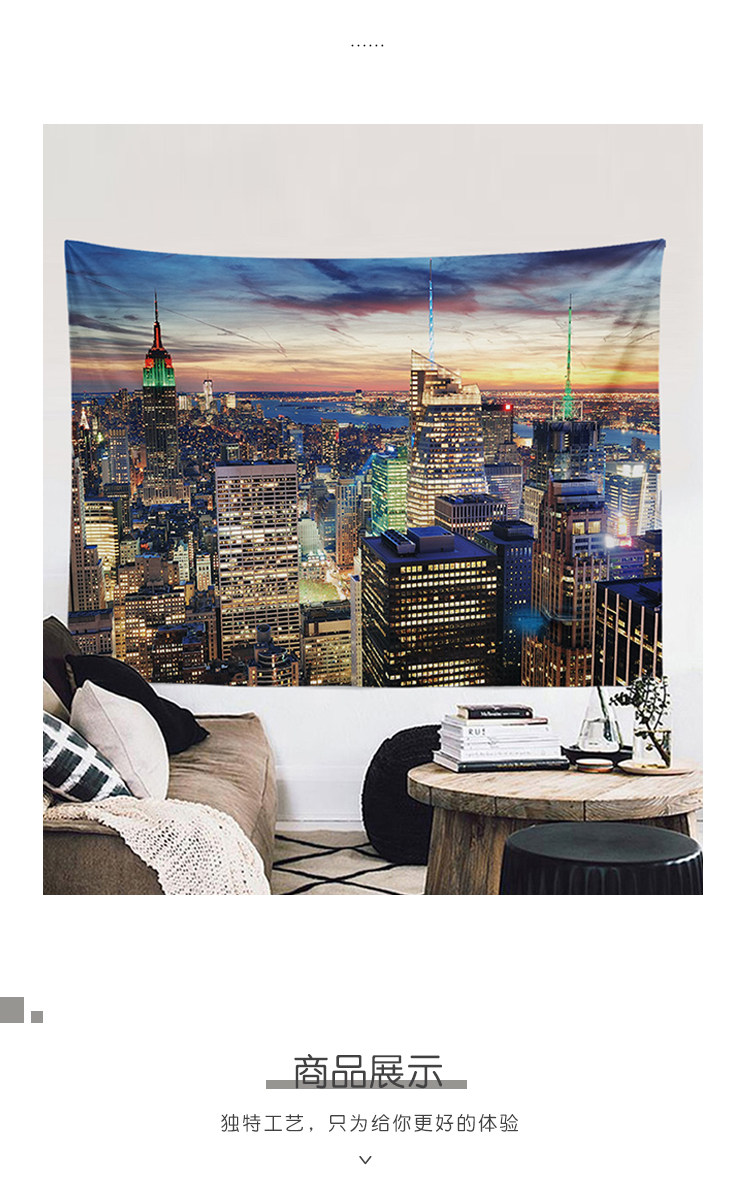 Гобелен 3D Нью-Йорке вечером на севере Европы ИНС висит ткань фоне стены стиле холст гобелен диван полотенце скатерть City Ins