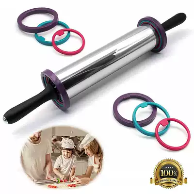 19-inch adjustable stainless steel rolling stick adjustment thickness scale rolling stick adjustable non-stick baking rolling roll stick