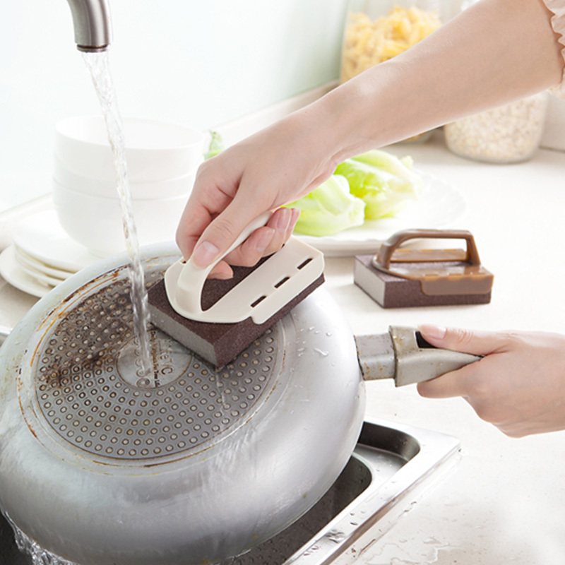 With Handle Nano Diamond Sponge Wipe Magic Sponge Wipe Kitchen Decontamination Cleaning Brush Bowl Wash Pan Brush Magic Rubs