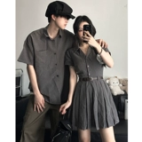 Небольшая дизайнерская летняя парная одежда для влюбленных, рубашка, корсет, платье, юбка, тренд сезона, короткий рукав