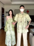 Летняя парная одежда для влюбленных, рубашка, ретро платье, комплект, юбка, китайский стиль