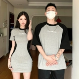 Tide, летняя парная одежда для влюбленных, футболка с коротким рукавом, небольшое дизайнерское платье, юбка, в американском стиле, тренд сезона