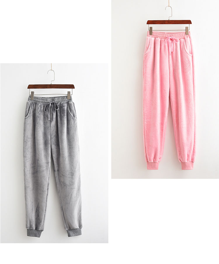 Mùa thu và mùa đông flannel pyjama quần dày quần quần mùa thu cổ tích ấm quần san hô lông cừu quần lười quần short jean nam