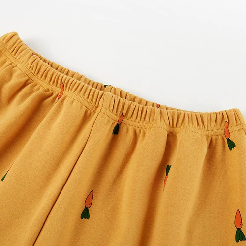 Пижама, хлопковый лонгслив, осенние штаны, милый комплект для отдыха