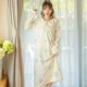 Váy nhung dày làm bằng vải dạ nữ cộng với đồ ngủ dài flannel mùa đông áo ngủ ngọt ngào cho bà bầu mùa thu và áo choàng sang trọng mùa đông áo choàng ngủ nam nữ
