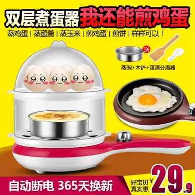 Household double-layer egg cooker automatic power-off mini electric frying pan omelette Steamed egg breakfast machine Frying pan omelette artifact