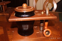 Second-hand American walnut 4-hole with moisturizing tank vintage pipe rack FF442