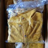 Кожаные джинсы с начесом для работы, штаны, сзади на завязках, защита от ожогов