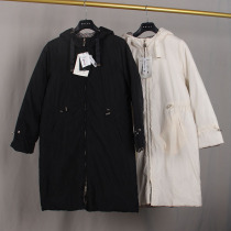 99 euros outdoor mid-length warm cotton coat for women reversible windproof waterproof breathable warm waist-cinching hooded cotton coat