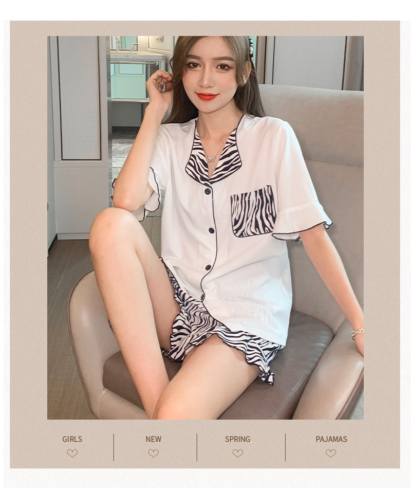 Летняя шелковая пижама, тонкие шорты, шелковый кардиган, комплект, короткий рукав, 2025 года 