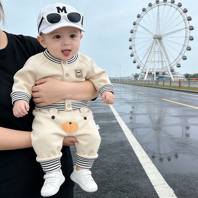 Baby Set Spring Outfit New Style Infant Cardigan Jacket Toddler Casual Sweatshirt Sweatpants Boys Early Spring Outing Clothes
