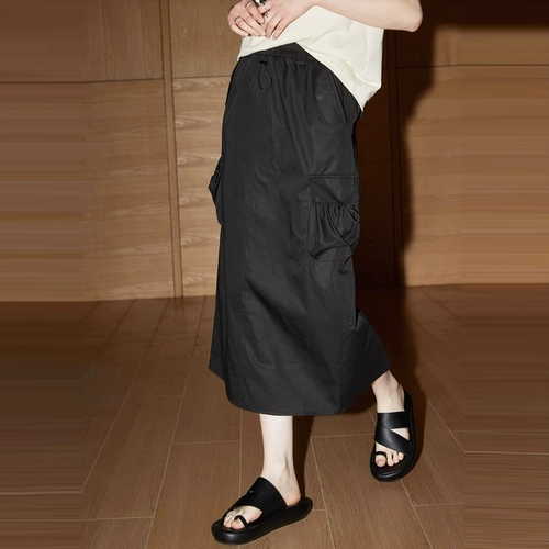 Летняя модная ретро юбка, европейский стиль, высокая талия, на шнурках, свободный прямой крой, А-силуэт