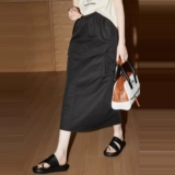 Летняя модная ретро юбка, европейский стиль, высокая талия, на шнурках, свободный прямой крой, А-силуэт