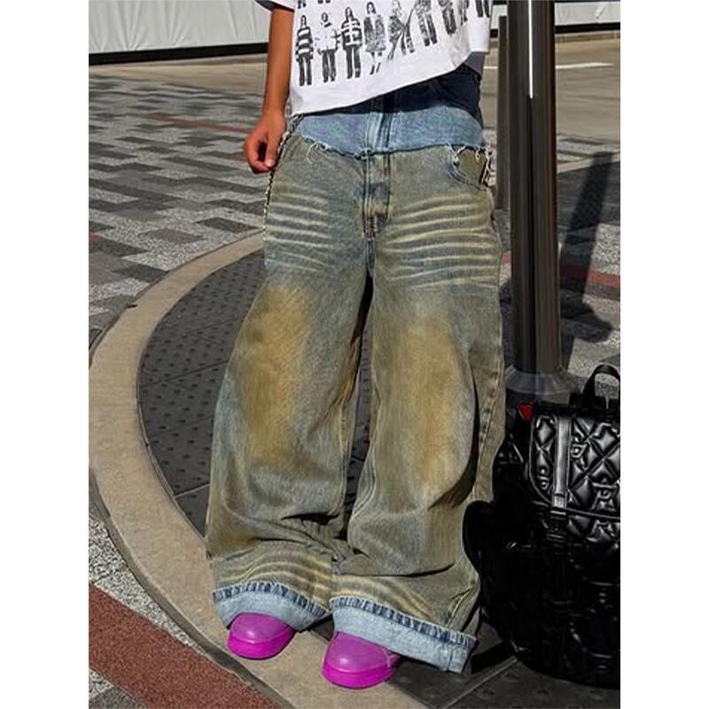 2026 Men's Clothing European and American Style Loose Wide-Leg Jeans Street Fashion Washed Retro Loose Men's Style 2026 Men's Clothing European and American Style Loose Wide-Leg Jeans Street Fashion Washed Retro Loose Men's Style