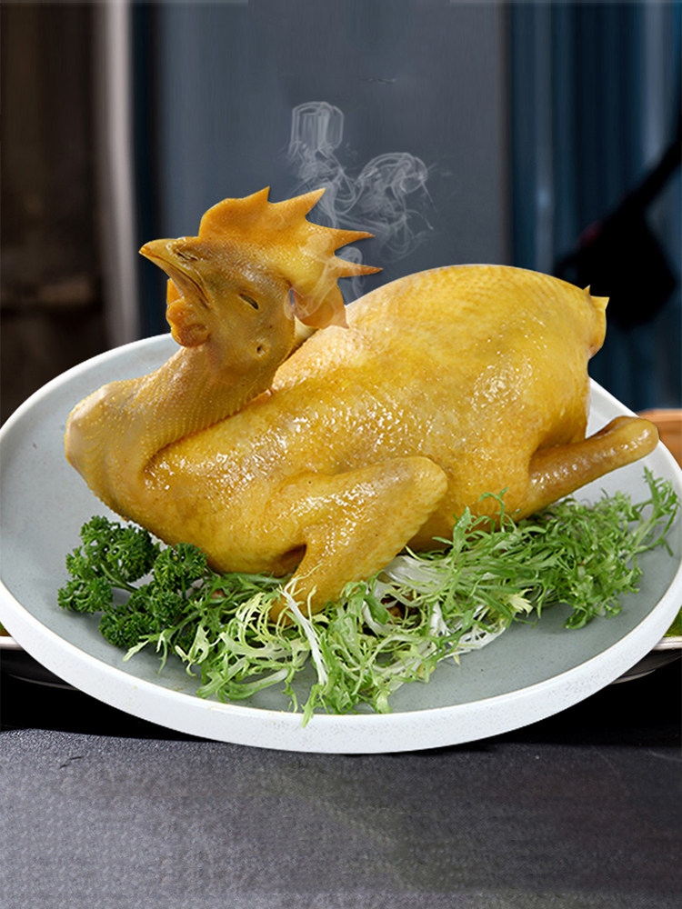 Salt Baked Chicken 2 Pounds Whole Guangdong Meizhou Specialty Hakka Hand Torn Kiln Chicken Cooked Ready To Eat Vacuum Bone Fragrant Old Chicken