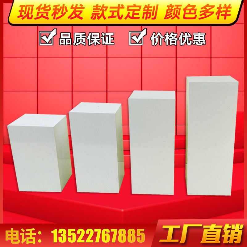 Clothing store window display stand wooden booth white shoe bag store display rack Nakajima paint can be customized square platform