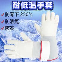 Low temperature resistant gloves Anti-LNG liquid nitrogen gas dry ice cold storage work warm antifreeze gloves Cowhide protective gloves