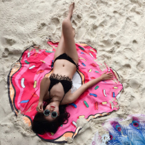 Portable beach towels Rainbow Lollipop Ice Cream Travel Beach Mat Sunscreen Cloak Shawl Sport Shooting Props