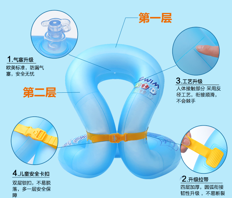 Người lớn trẻ em bơi vòng Trẻ sơ sinh bơi vòng nách em bé vòng phao bơm hơi dày phao bơi phao tay cho bé