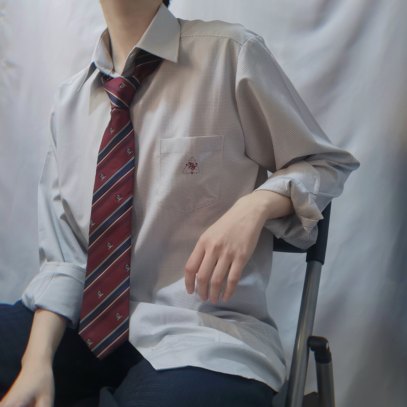 【Pantevilla】Baijin Zhong Jk/Dk Shirt Short-Sleeved Original Japanese Style Long-Sleeved School Uniform Shirt for Men