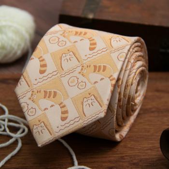 Cute orange kitten tie preppy style student bow tie