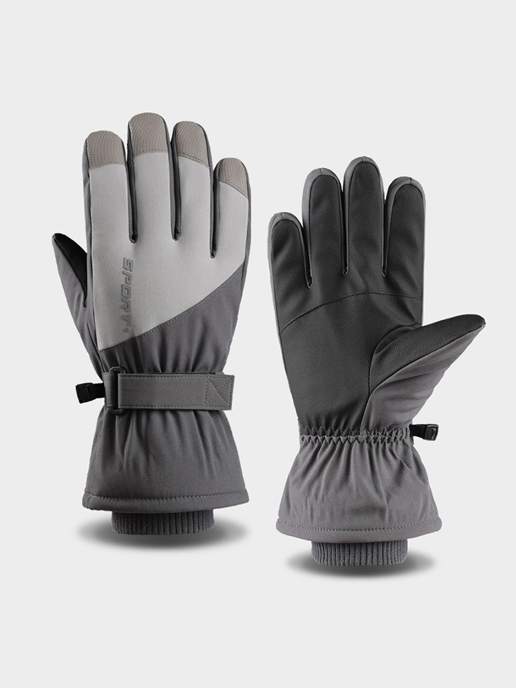 Winter Men's Gloves, Extra Long and Thick, Warm, Non-Slip for Cycling, Waterproof, Touchscreen, Women's Winter Skiing down Cotton Gloves