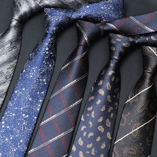 Business Formal Tie for Men, Zipper High-End Suit, Knot-Free for Weddings, Men's Striped Petal Groom's Tie