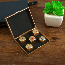 Metal dice set gold red dice bar KTV mahjong color aluminum solid sieve color grains