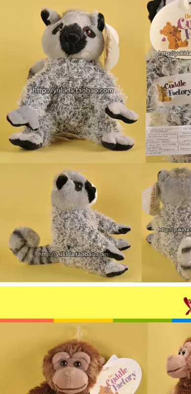 Cuddle chính hãng Mỹ chính hãng 狒狒 Lemur Simulation Animal Plush Fabric Toy Doll heo gấu bông