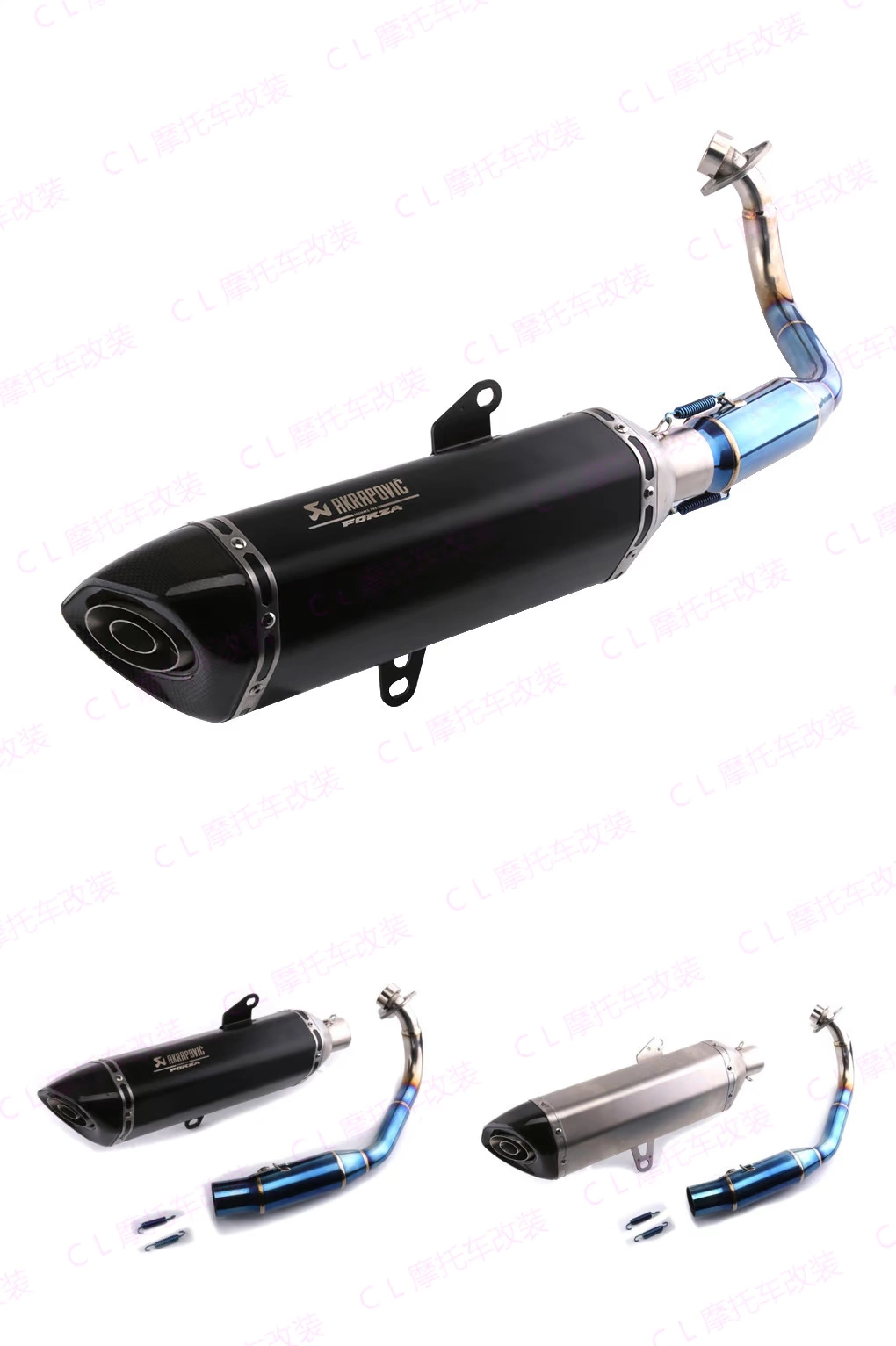 Thích hợp cho Honda Forza 300 18-20 titan hợp kim titan ống đuôi ống xả giảm thanh sửa đổi - Ống xả xe máy