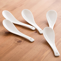 High-grade creative white household bone china small spoon Large soup spoon small spoon tableware set spoon rice spoon spoon