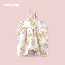 Hani sky men and women baby bellyband summer baby jersey cotton thin gauze sling one-piece pajamas