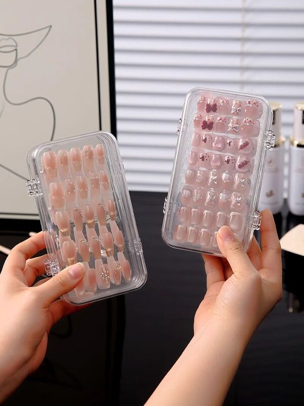 Nail Salon Popular Portable Wearable Nail Polish Organizer Display Box 70% off Layers Transparent Dust-Proof Nail Storage Box