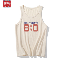 Old cotton cloth in memory of childhood nostalgia clothes retro printed embryocotton sweat vest big code male and female with sleeveless damp