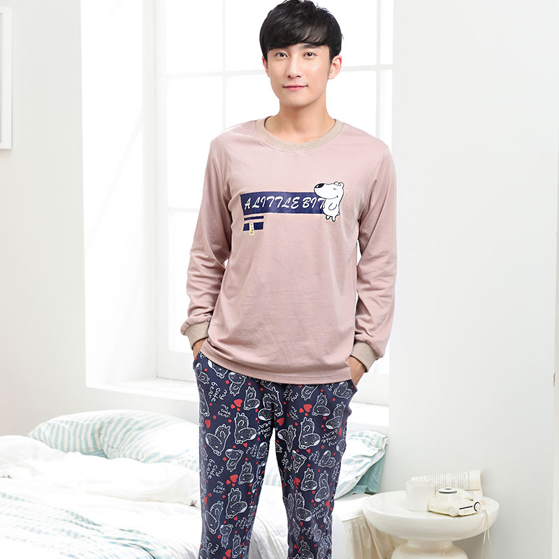 Dora Diary trẻ Mens Pyjama mùa xuân tay dài Thu bông đơn giản Casual Index Quần áo Mens Winter.