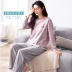 Dịch vụ nhà mùa thu nữ mùa xuân tươi mui xe quần rộng chân cotton nhà quần áo phù hợp với đồ ngủ phụ nữ dài tay cotton mùa xuân và mùa thu - Bộ Pajama đồ bộ cát hàn Bộ Pajama