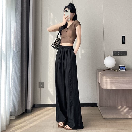 Тонкие шелковые штаны для отдыха, большой размер, по фигуре, защита от солнца