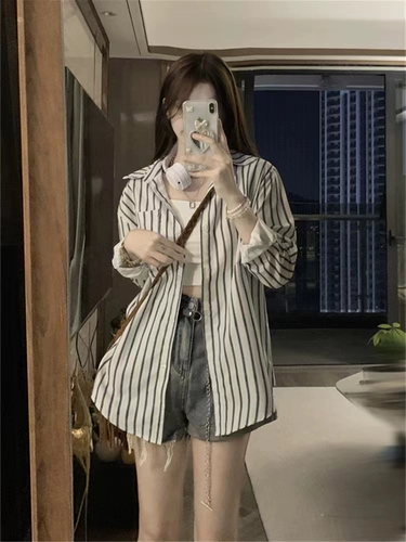 Ретро модная демисезонная рубашка для отдыха, в американском стиле, оверсайз