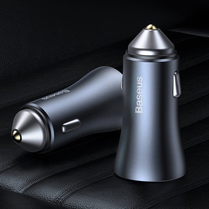 Baseus Golden Idea Pro Dual Fast Charge Car Charger 12V One Drag Two U C Dual Port Car Fast Charge Cigarette Lighter