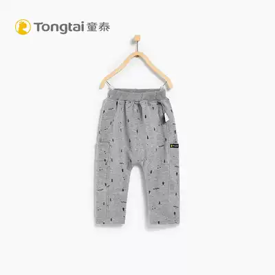 Tongtai baby spring and autumn pants cotton 1-4 years old male and female baby children wear high waist pants thick warm trousers