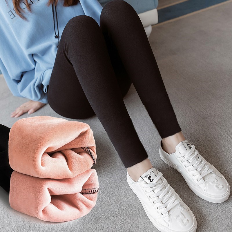 Maternity pants autumn and winter wear inner pants new plus velvet thick elastic thin maternity pants wear silver fox velvet cigarette pants