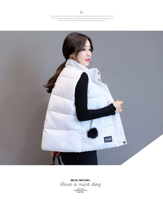 Áo vest cotton nữ mùa thu đông 2019 mới ngắn Áo khoác cotton sinh viên Hàn Quốc áo vest nữ độn bông - Áo vest