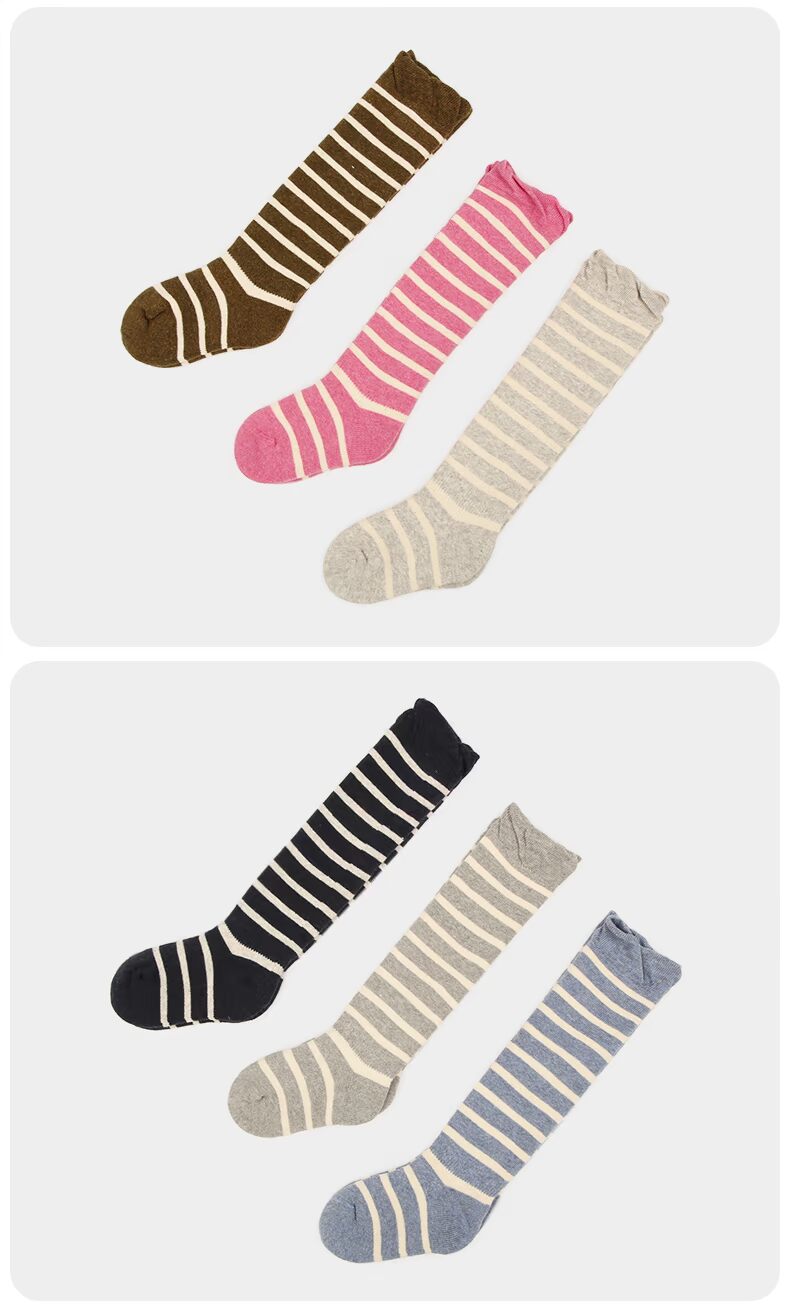 Vớ trẻ em mùa đông vớ cao cho trẻ em vớ cotton Trẻ em 6 tháng 5 tuổi và bé gái vớ không xương vớ học sinh tất dài cho bé gái
