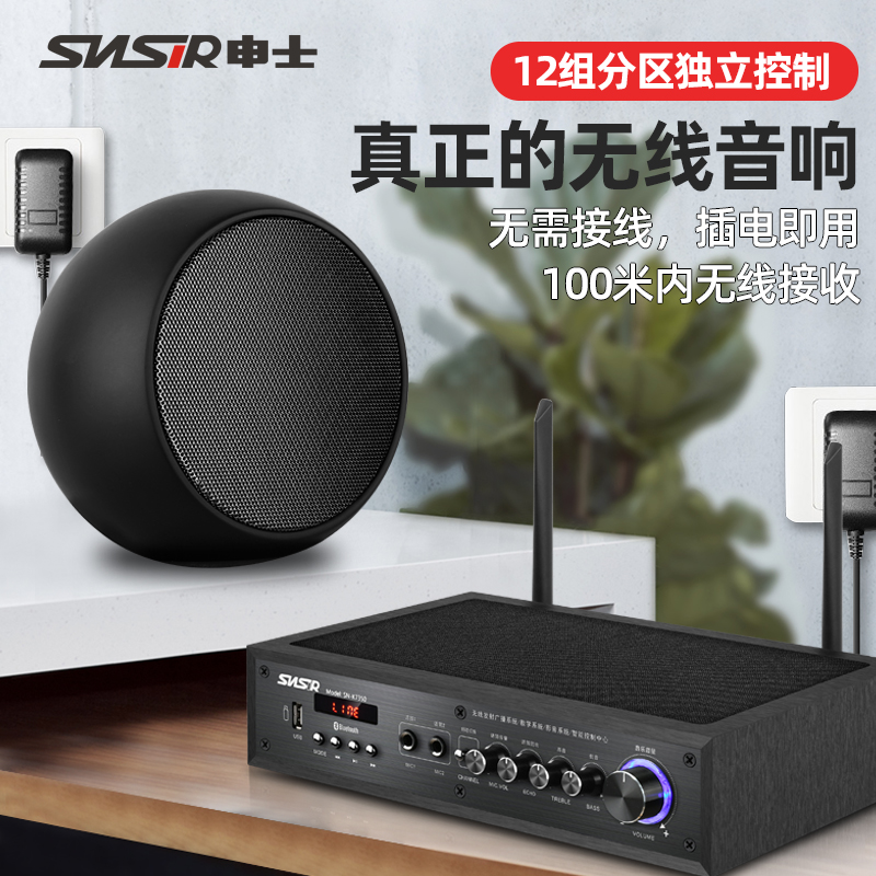 SNSIR Shenshi wireless wall hanging suspended ceiling audio set home living room background music shop supermarket dining room desktop wall hanging combination speaker