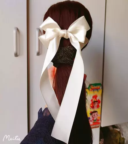 Лента с бантиком, заколка для волос, аксессуар для волос, аксессуары, из полиэстера, DIY, готовый продукт