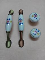 Cabinet door ceramic handle single hole round two hole hole center distance 96mm manufacturer promotion