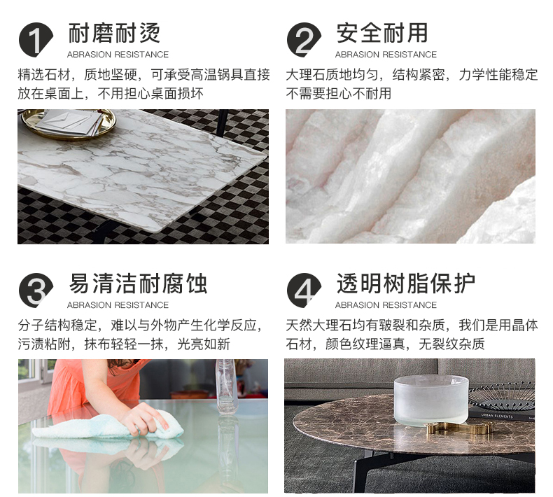 Guizhijiao Bàn cà phê đá cẩm thạch Bắc Âu đơn giản phòng khách hiện đại bằng thép không gỉ rèn sắt tròn bàn cà phê căn hộ nhỏ - Bàn trà mẫu bàn uống nước gỗ đẹp