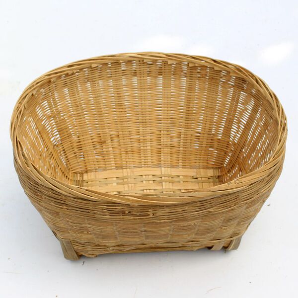 Bamboo Baskets, Hand-Woven Vegetable Baskets, Egg and Fruit Baskets, Storage Bamboo Baskets, Bamboo Baskets Without Handles, Available in Various Sizes